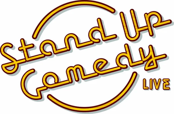 Stand Comedia Neón Signo Lámpara Vector Arte Ilustración — Archivo Imágenes Vectoriales