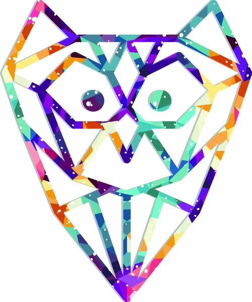 Thème Coloré Hibou Oiseau Vecteur Art Illustration — Image vectorielle