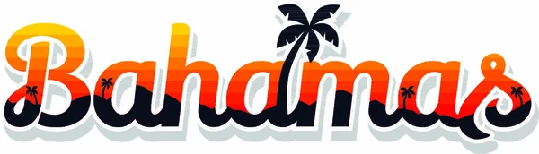 Bahamas Sommerferien Strand Zeichen Symbol Vektor Kunst — Stockvektor
