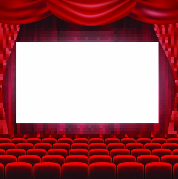 Kinoleinwand mit vorhang Stockvektoren, lizenzfreie Kinoleinwand mit