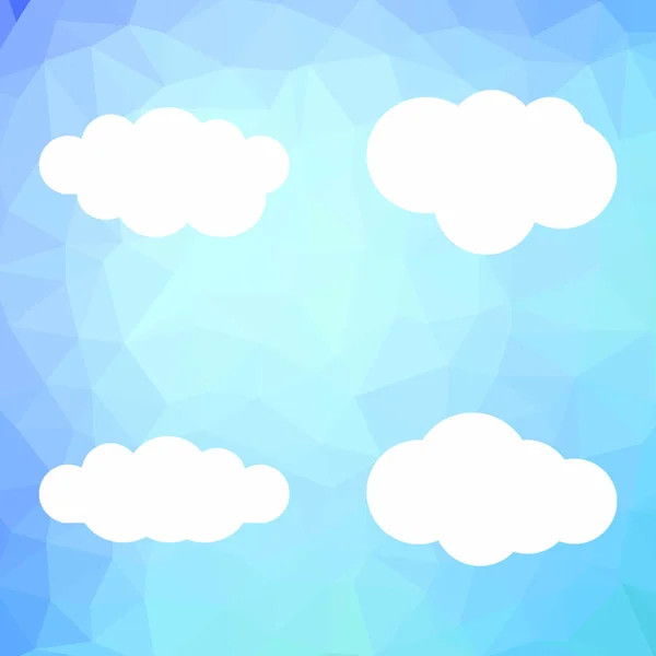 Vektorillustration Weiße Wolken Auf Blauem Hintergrund Flacher Stil — Stockvektor