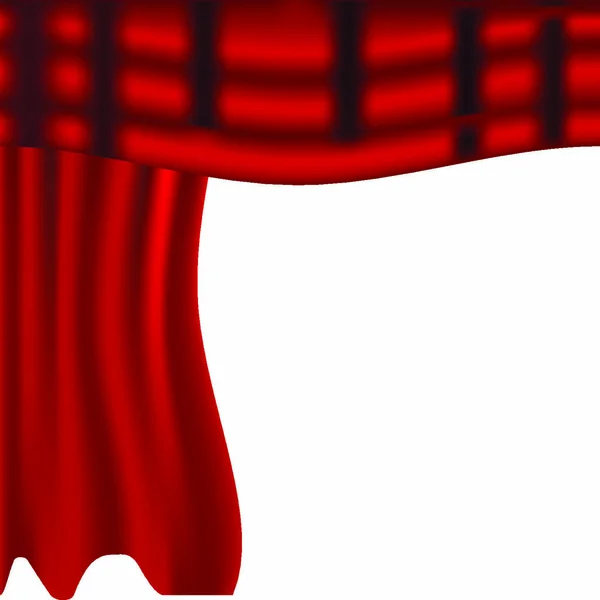 Palco Rosso Illustrazione Vettoriale Tende Rosse Scene Sfondo Bianco — Vettoriale Stock