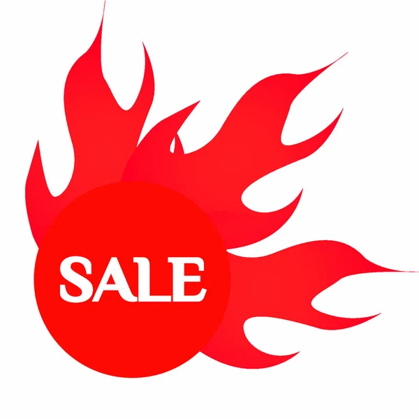 Vector Illustratie Het Rode Vuur Hot Kortingen Verkoop — Stockvector