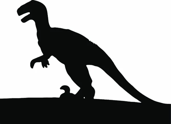 Silueta Raptor Ilustración Vectorial Blanco Negro — Vector de stock