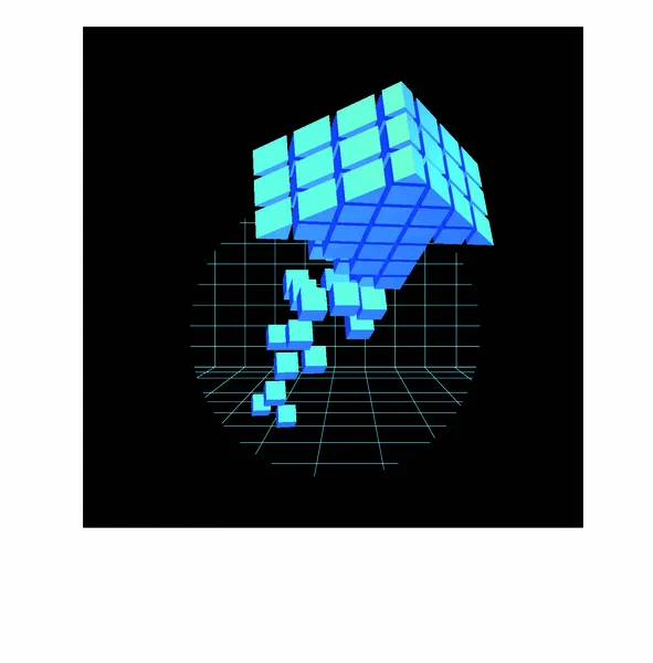 以方块形式以箭头形式显示的锁链向量 空间或网络信息转让的概念 — 图库矢量图片