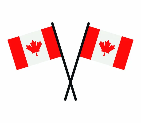Flagga Kanada Platt Ikon Vektor Illustration — Stock vektor