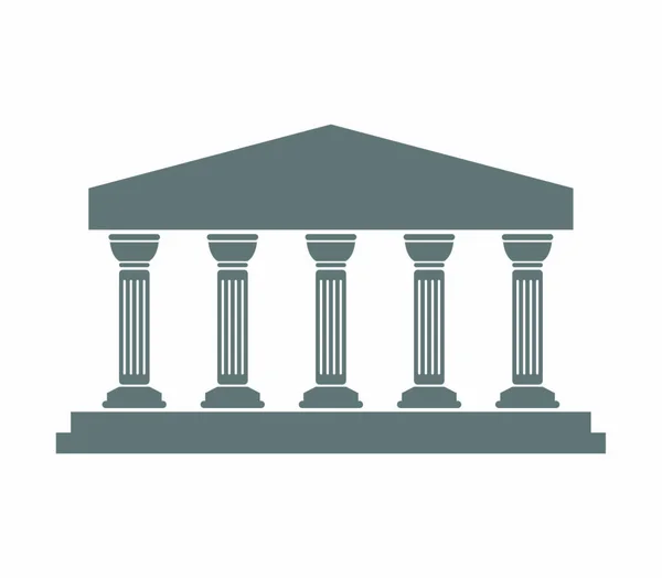 Görög Templom Lapos Ikon Vektor Illusztráció — Stock Vector