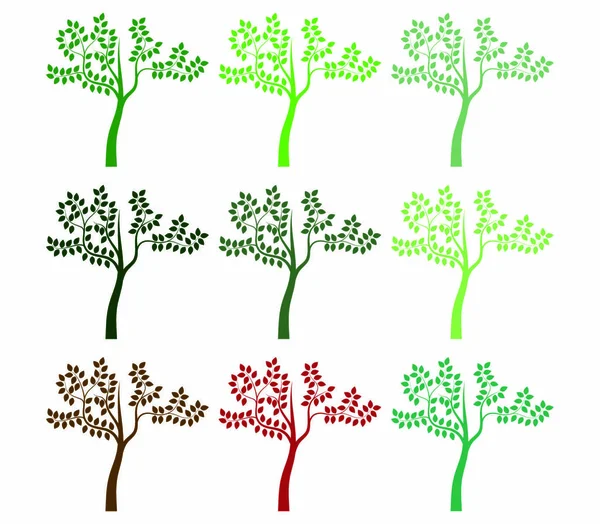 Ícone Árvore Plana Ilustração Vetorial — Vetor de Stock