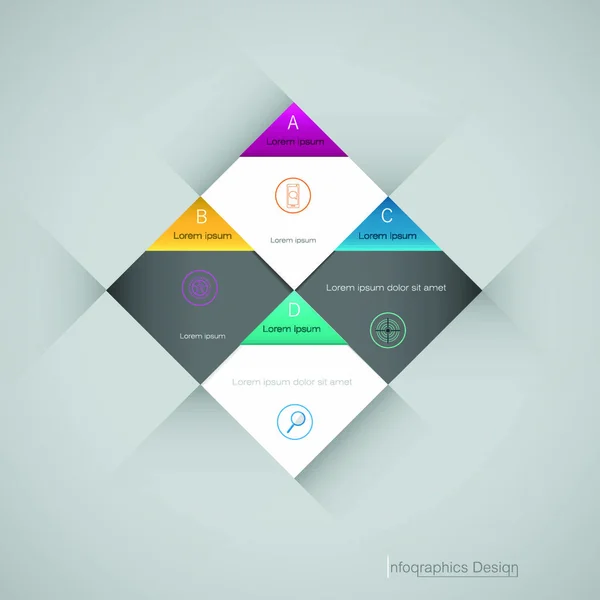 Vektor Infographic Geometriai Címke Sablon Tervezés Üzleti Koncepció Infograph Számopcióval — Stock Vector