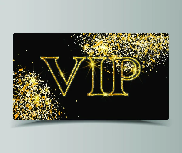 Carta Vip Party Premium Dorata Modello Design Nero Oro Illustrazione — Vettoriale Stock