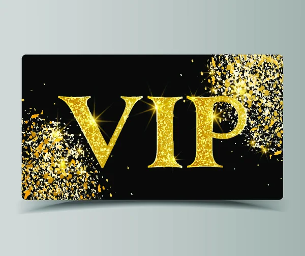Carta Vip Party Premium Dorata Modello Design Nero Oro Illustrazione — Vettoriale Stock