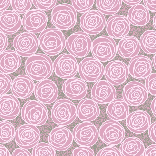 Patrón Sin Costura Floral Esquema Rosas Estilizadas Fondo Abstracto Con — Vector de stock