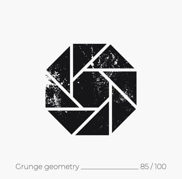 Forma Geométrica Simple Estilo Retro Grunge Elemento Diseño Universal Para — Vector de stock