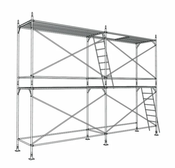 Esquema Andamio Representación Vectorial Estilo Marco Alambre Las Capas Líneas — Archivo Imágenes Vectoriales