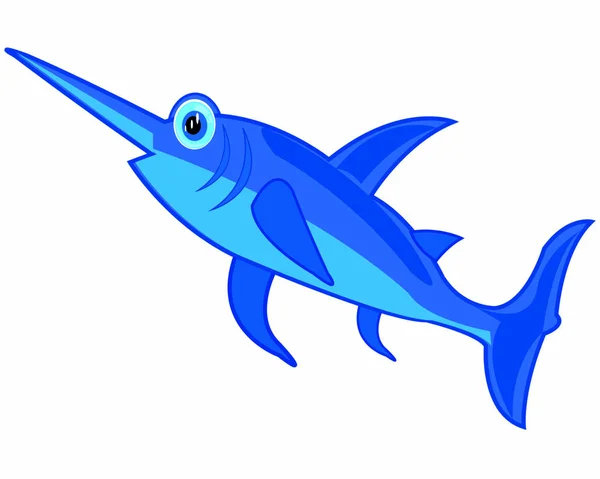 Ilustración Vectorial Espada Pescado Sobre Fondo Blanco Está Aislado — Archivo Imágenes Vectoriales