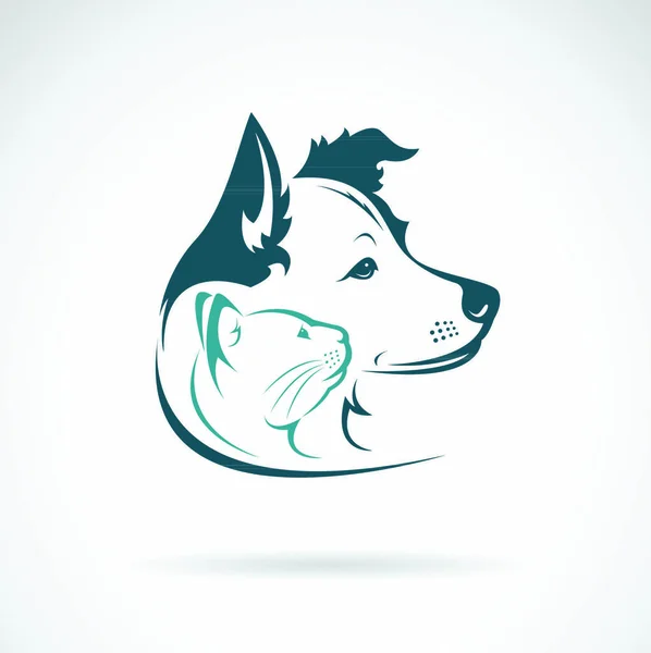 Vecteur Dessin Tête Chien Chat Sur Fond Blanc Pet Animal — Image vectorielle