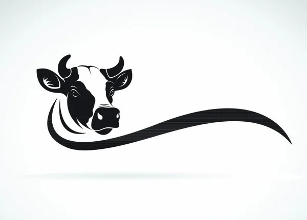 Vector Cow Head Design White Background Farm Animal Vector Illustration — Stock Vector