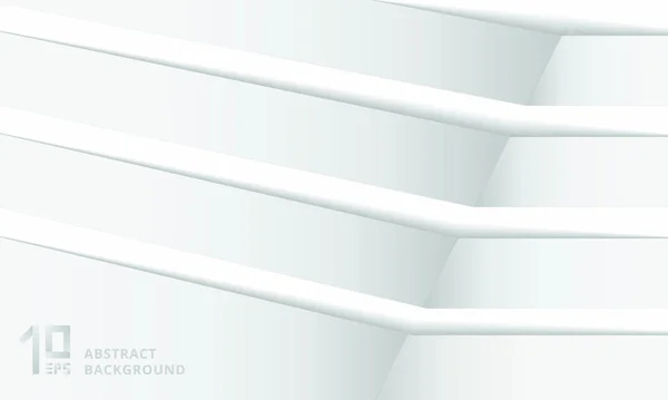 Fondo Esquina Estructura Banda Blanca Rayas Abstractas Con Sombra Ilustración — Vector de stock
