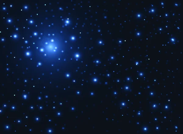 Karanlık Gökyüzünde Parlayan Yıldızlar Parlıyor Dış Uzay Evreni Mavi Vektör — Stok Vektör