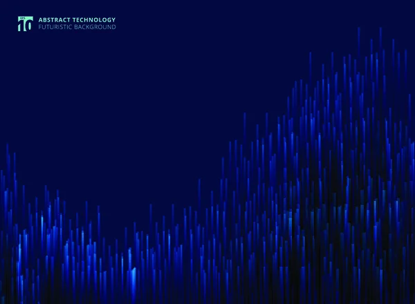 抽象的未来主义现代线条由发光技术概念蓝色背景组成 矢量说明 — 图库矢量图片