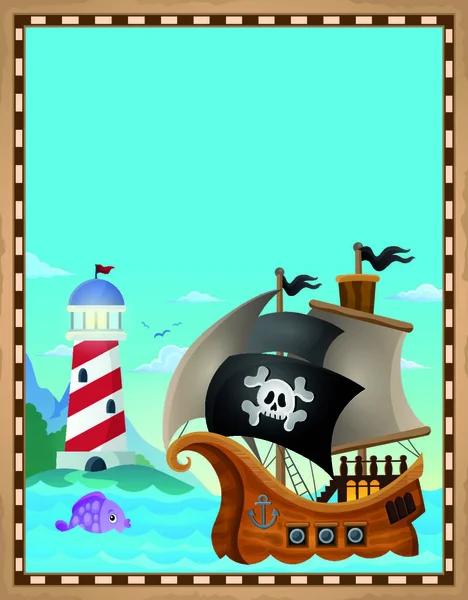 Pergamino Tema Pirata Eps10 Ilustración Vectorial — Vector de stock