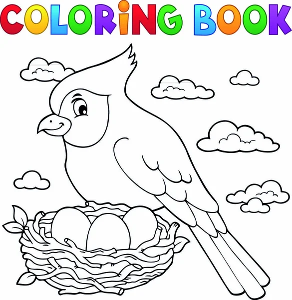 Färgläggning Bok Fågel Ämne Eps10 Vektor Illustration — Stock vektor