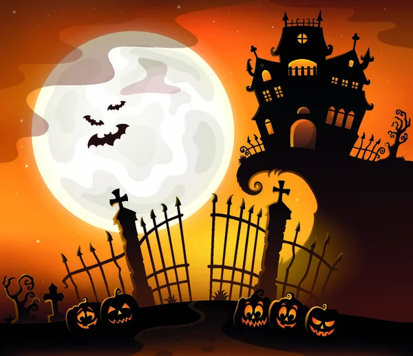 Halloween House Theme Eps10 Vector Illustration — стоковый вектор
