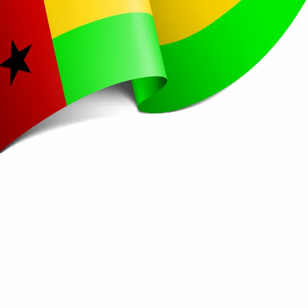 Drapeau National Guinée Bissau Illustration Vectorielle Sur Fond Blanc — Image vectorielle