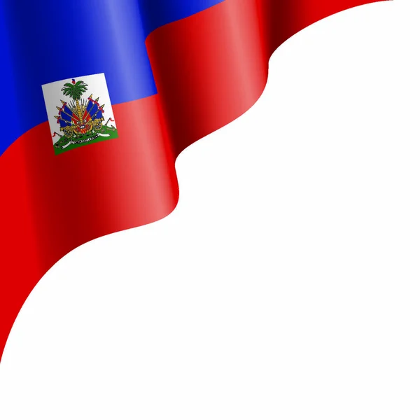 Haiti Ulusal Bayrağı Beyaz Arka Planda Vektör Illüstrasyonu — Stok Vektör