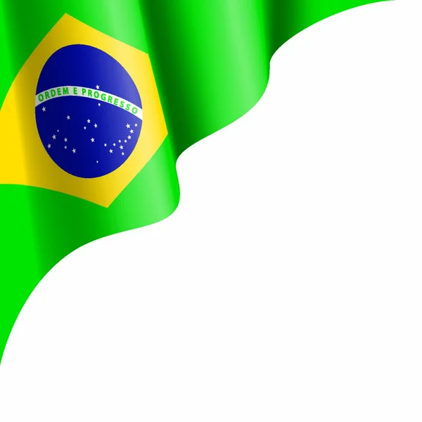 Bandeira Nacional Brasil Ilustração Vetorial Sobre Fundo Branco — Vetor de Stock