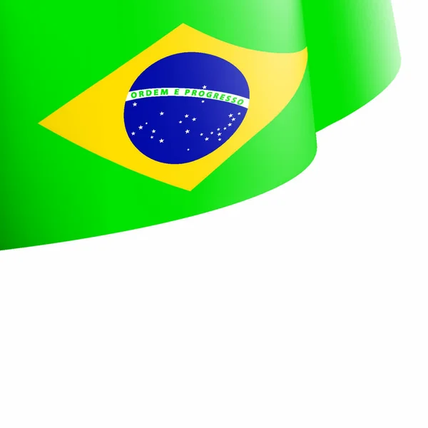 Bandeira Nacional Brasil Ilustração Vetorial Sobre Fundo Branco — Vetor de Stock