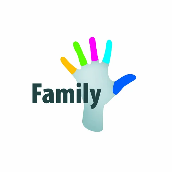 Ikon Keluarga Dalam Bentuk Tangan Ilustrasi Vektor - Stok Vektor