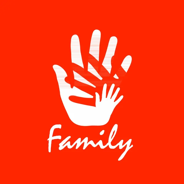 Ikon Keluarga Dalam Bentuk Tangan Ilustrasi Vektor - Stok Vektor