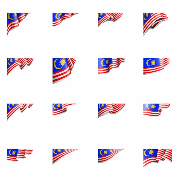 Bandeira Malásia Ilustração Vetorial Sobre Fundo Branco — Vetor de Stock