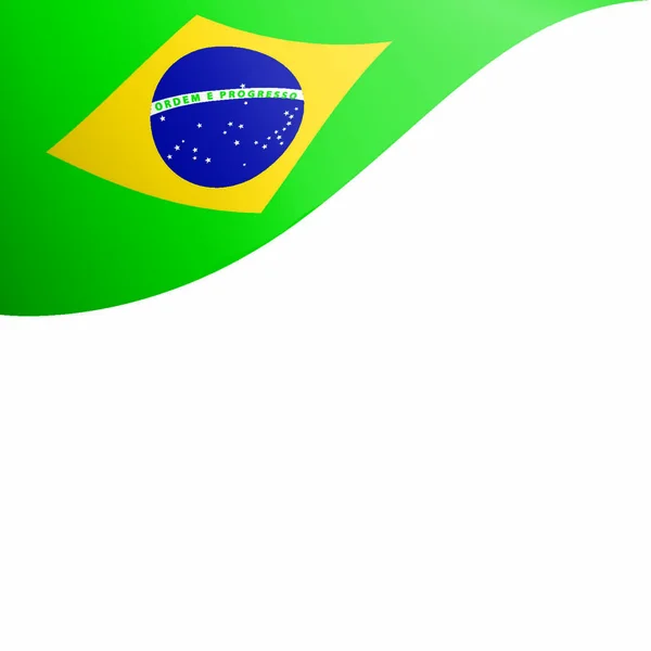 Bandeira Nacional Brasil Ilustração Vetorial Sobre Fundo Branco — Vetor de Stock