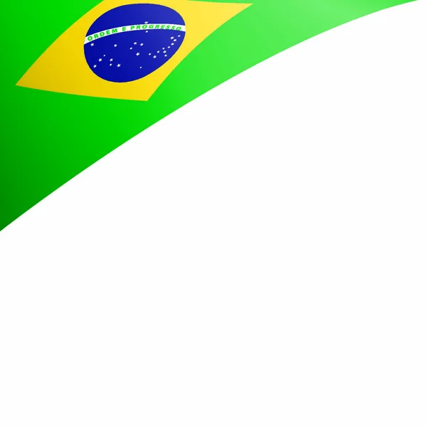 Bandera Nacional Brasil Ilustración Vectorial Sobre Fondo Blanco — Vector de stock