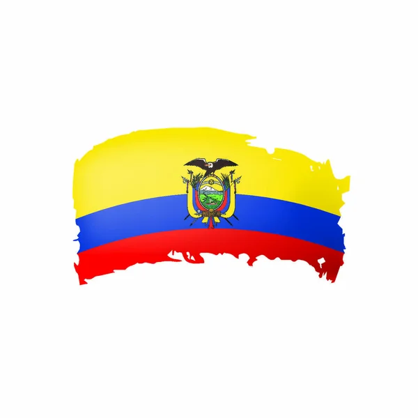 Bandera Ecuador Ilustración Vectorial Sobre Fondo Blanco — Archivo Imágenes Vectoriales