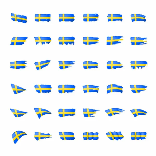 Sweden Flag Vector Illustration White Background — Stock Vector