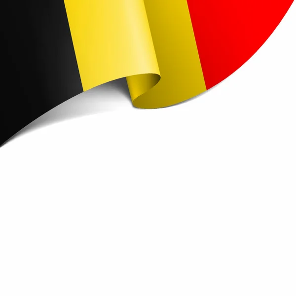 Belgien Flagga Vektor Illustration Vit Bakgrund — Stock vektor