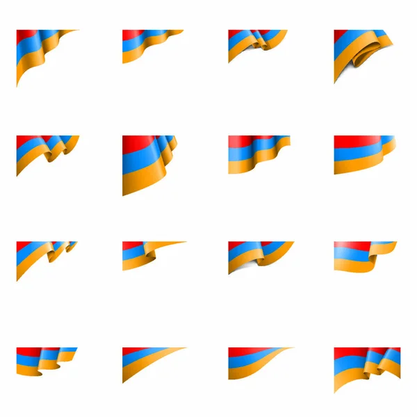 Bandera Armenia Ilustración Vectorial Sobre Fondo Blanco — Vector de stock