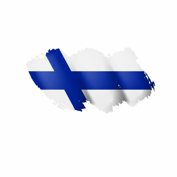 Bandera Finlandia Ilustración Vectorial Sobre Fondo Blanco — Vector de stock