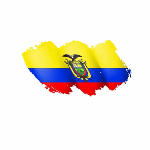 Bandera Ecuador Ilustración Vectorial Sobre Fondo Blanco — Archivo Imágenes Vectoriales