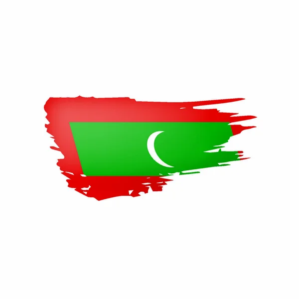 Σημαία Μαλδίβες Διανυσματική Απεικόνιση Λευκό Φόντο — Διανυσματικό Αρχείο