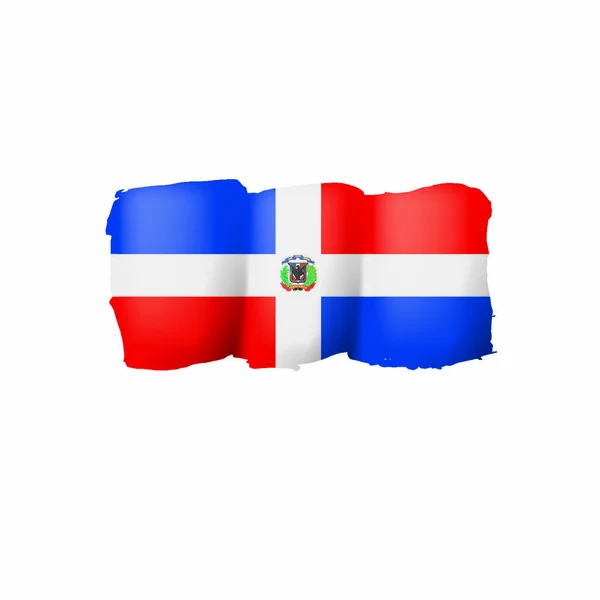 Dominicana Flagga Vektorillustration Vit Bakgrund — Stock vektor