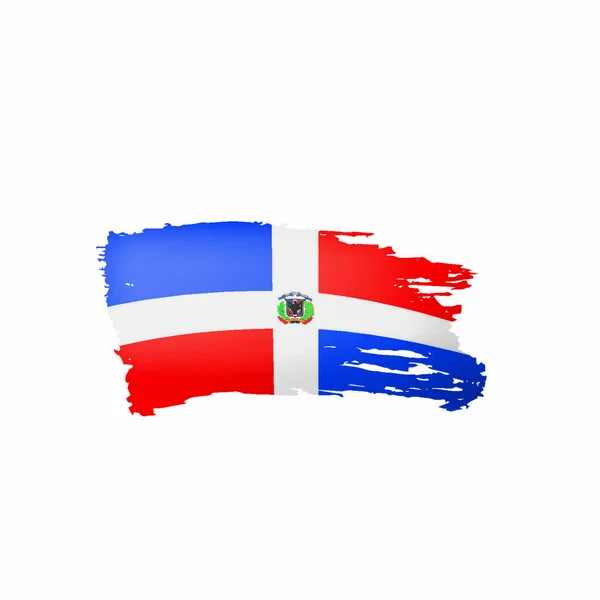 Dominicana Flagga Vektorillustration Vit Bakgrund — Stock vektor