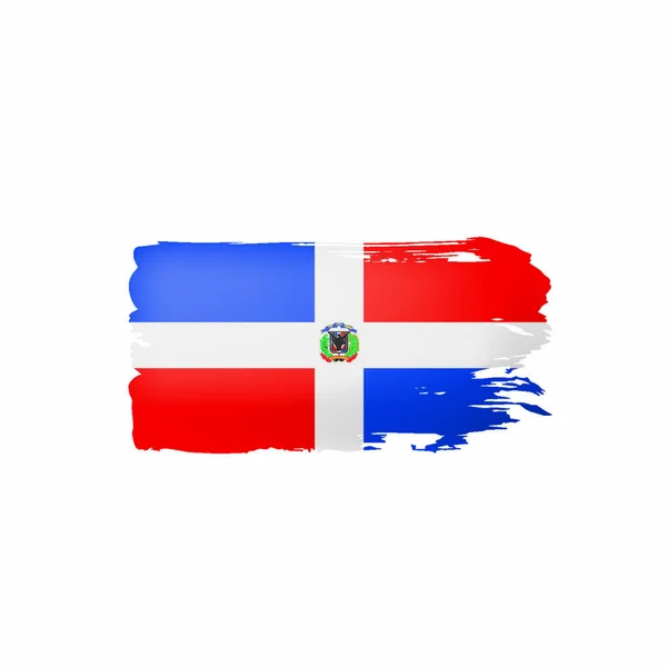 Dominicana Flagga Vektorillustration Vit Bakgrund — Stock vektor