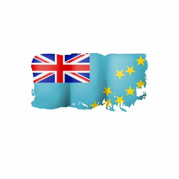 Bandera Tuvalu Ilustración Vectorial Sobre Fondo Blanco — Archivo Imágenes Vectoriales