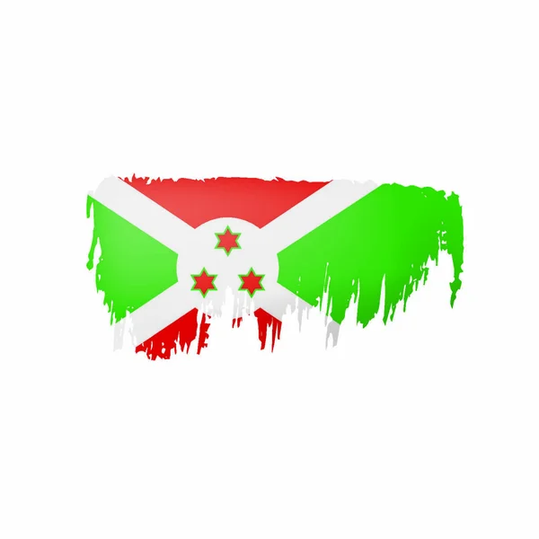 Drapeau Burundi Illustration Vectorielle Sur Fond Blanc — Image vectorielle