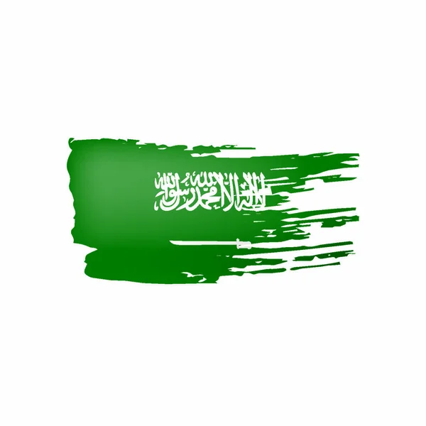 Bandera Arabia Saudita Ilustración Vectorial Sobre Fondo Blanco — Vector de stock