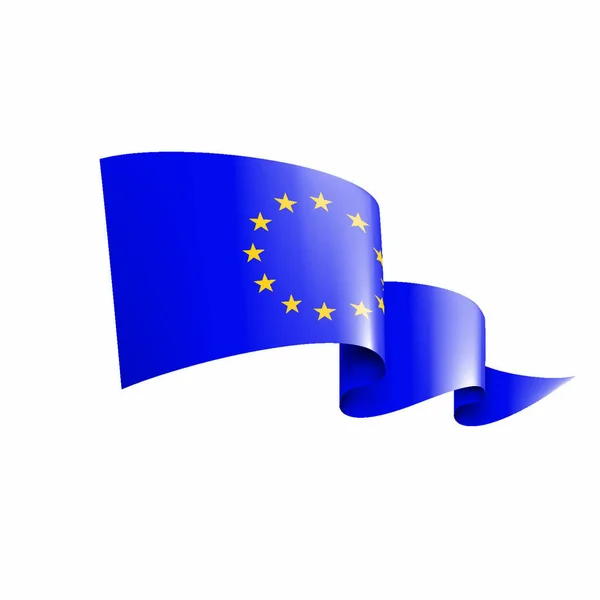 Europese Unie Vlag Vector Illustratie Een Witte Achtergrond — Stockvector